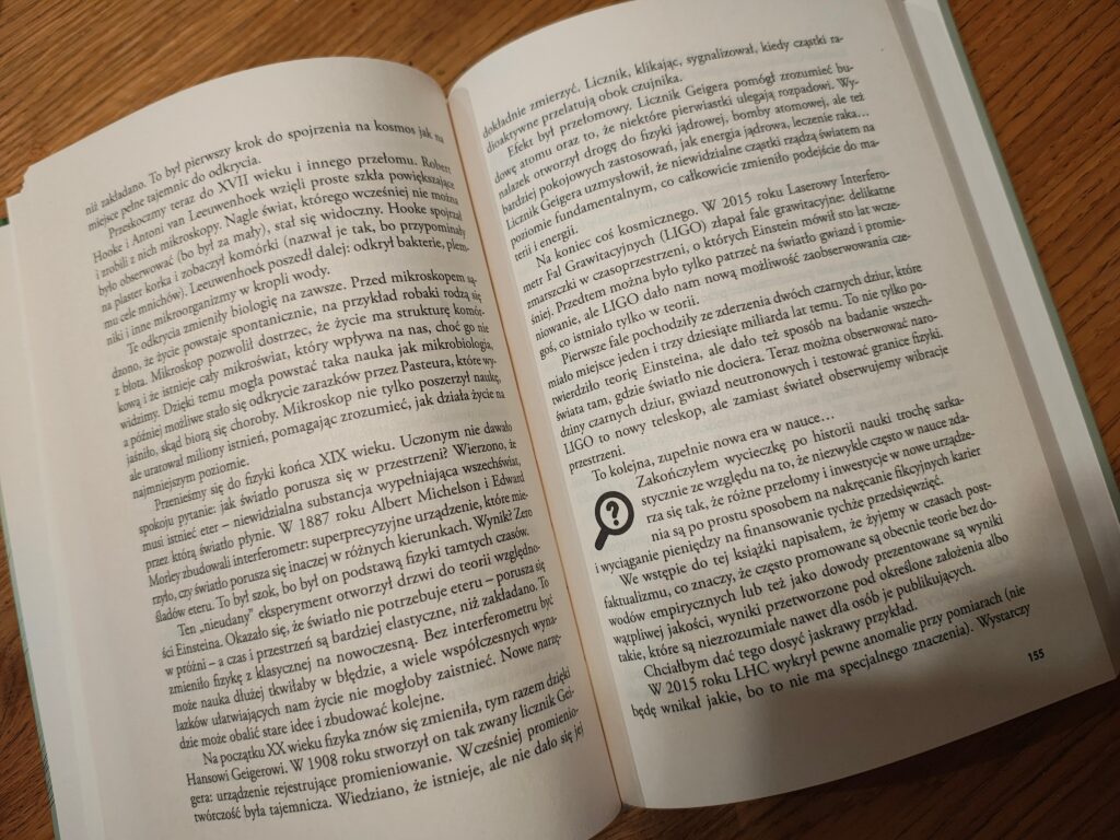 Środek książki Problem trzech miseczek